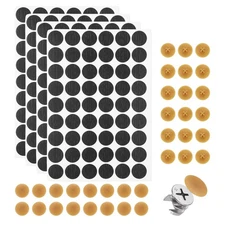 216Pcs Screw Hole Stickers and 200Pcs 16.5x6mm Screw Cover Caps, Orange