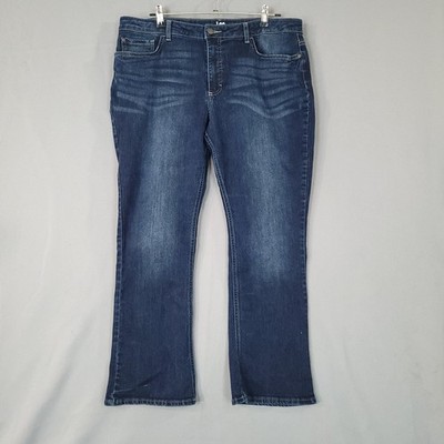 Lee Jeans Women's Dark Wash Blue 18P Mid Rise Bootcut Stretch Denim