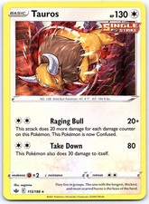 Tauros 115/198 Holo Rare Chilling Reign Pokemon Near Mint