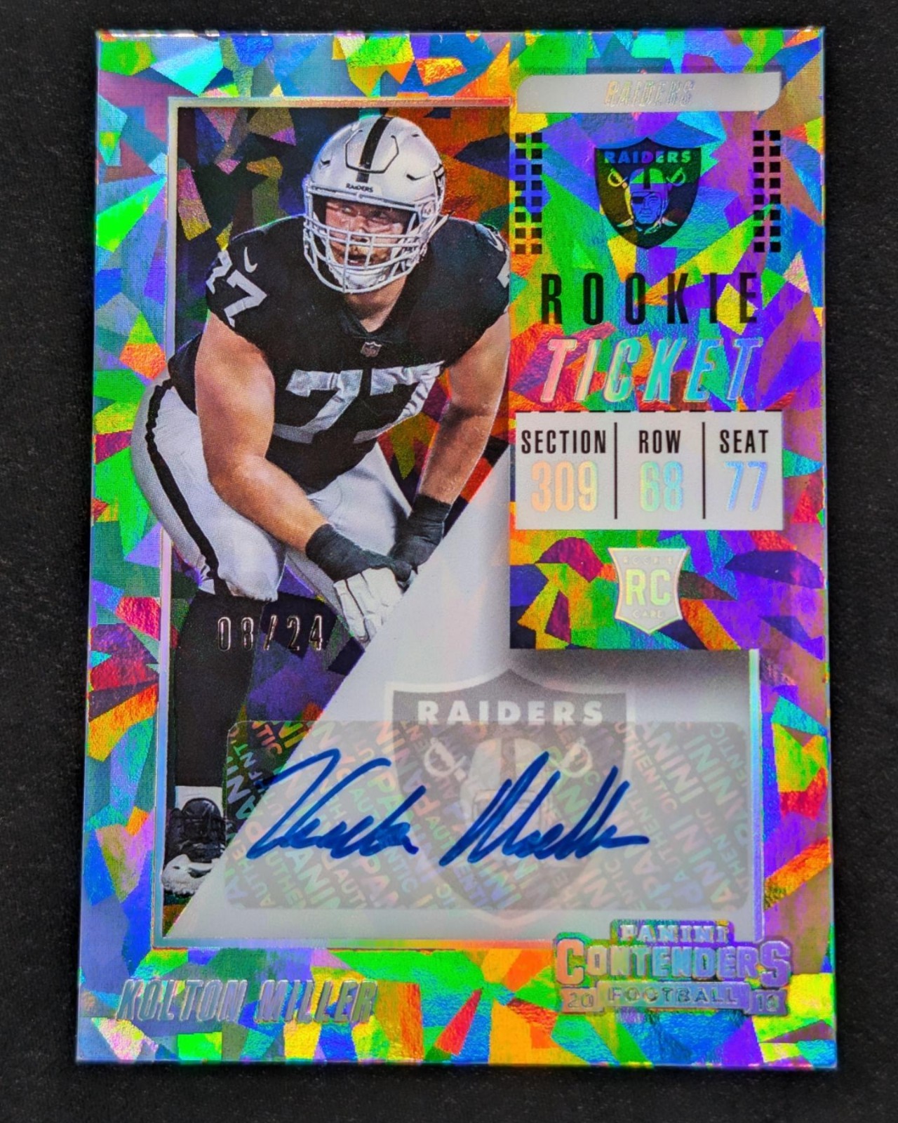 Kolton Miller Panini Contenders #335 Autograph-Cracked Ice