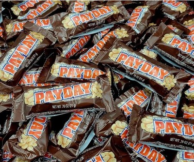 2 LBS PAYDAY CHOCOLATE PEANUTS SNACK SIZE BAR DELICIOUS IndividuallY 07-2026