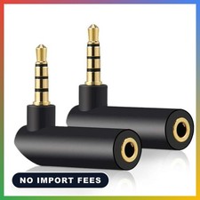 3.5mm Angle Male to Female Audio Adapter, 90 Degree Right Angle Gold-Plated TRRS