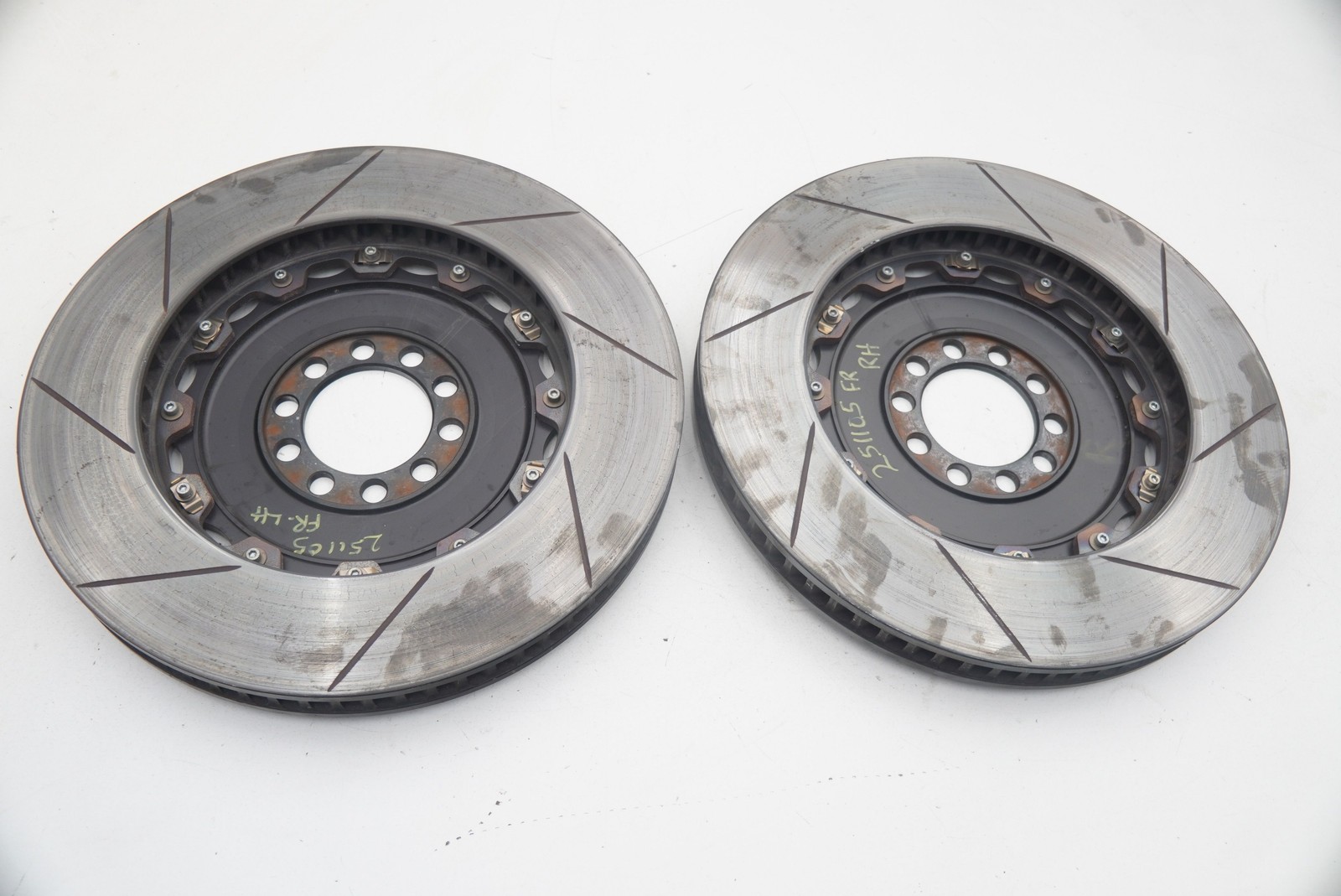 Set 2 Front Disc Brake Rotor Slotted GiroDisc Race Ferrari 458 Challenge 2015