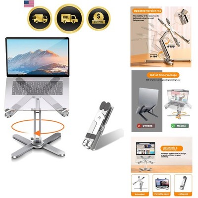 Laptop Stand with 360 Rotating Base, Computer Notebook Laptop Riser Metal Hol...