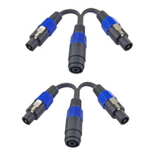 WJSTN Speakon Y Splitter Cable 1 Female 2 Male Speaker Break Out Adapter  12Awg