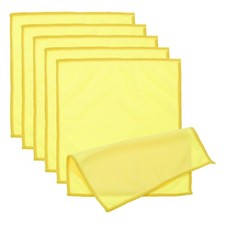 6 Pcs 7.87" x 7.87" Glasses Cleaning Cloth Microfiber Eyeglasses Cloth Yellow