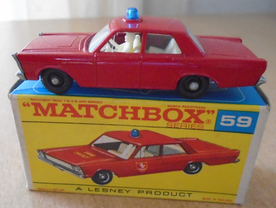Matchbox Series 59 Ford Galaxie Fire Chief Auto & OVP.