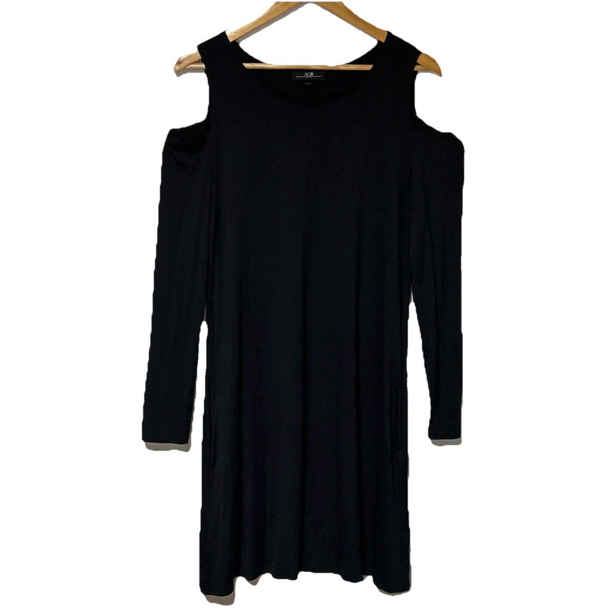 AGB Black Shirt Dress Cold Shoulder Large NWT $69 Womens Dress | eBay