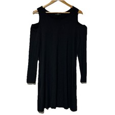 AGB Black Shirt Dress Cold Shoulder Large NWT $69 Womens Dress