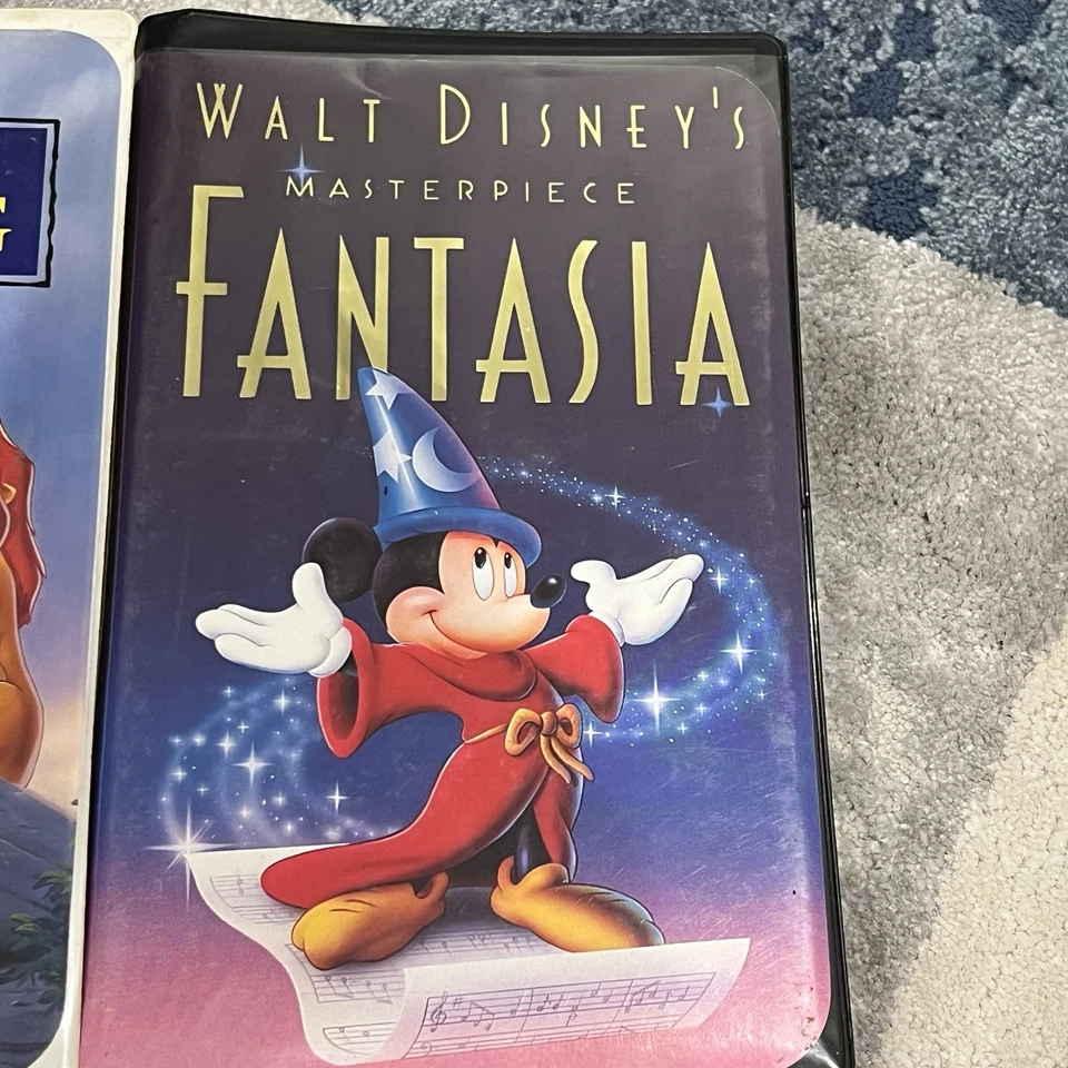 Set Of 3 Vhs Movies Lion King Fantasia Masterpiece And Aladdin Walt Disney - Image 3 of 4