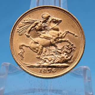 Gran Bretagna 1 Sovrano 1876 Vittoria 7 98 grammi oro 917 Vz