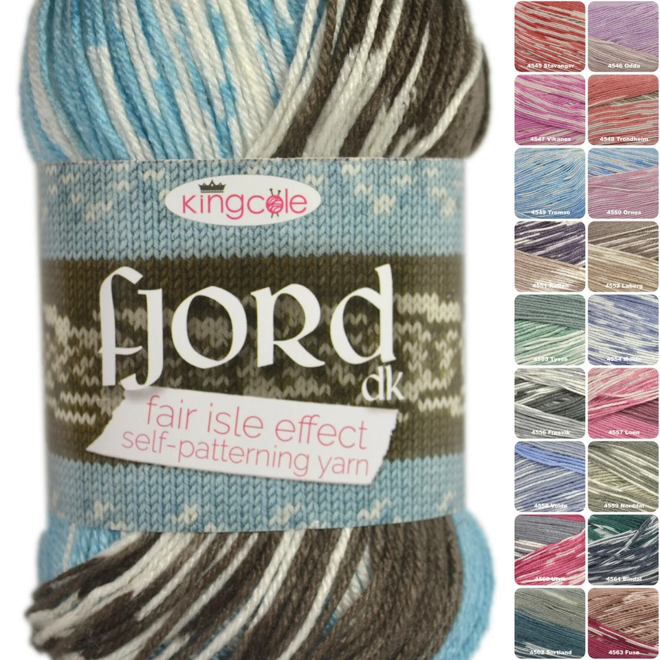 King Cole Fjord DK - Fair Isle Effecting DK Knitting Yarn 100gm