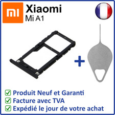 TIROIR SUPPORT CARTE DOUBLE SIM MICROSD DU XIAOMI MI A1 NOIR + OUTIL
