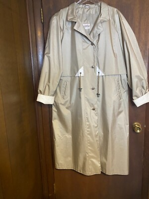 #ad Vintage Womens Trench Coat Essentials 18W Tan Excellant Used Condition $32.89