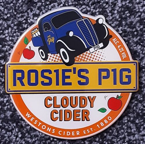Westons Cider new Rosie's Pig Cloudy Cider pump clip front only homebar mancave - Picture 1 of 3