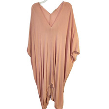 Cookies Peach V-Neck Rayon Asymmetric Poncho Maxi Dress M Resortwear Vacation