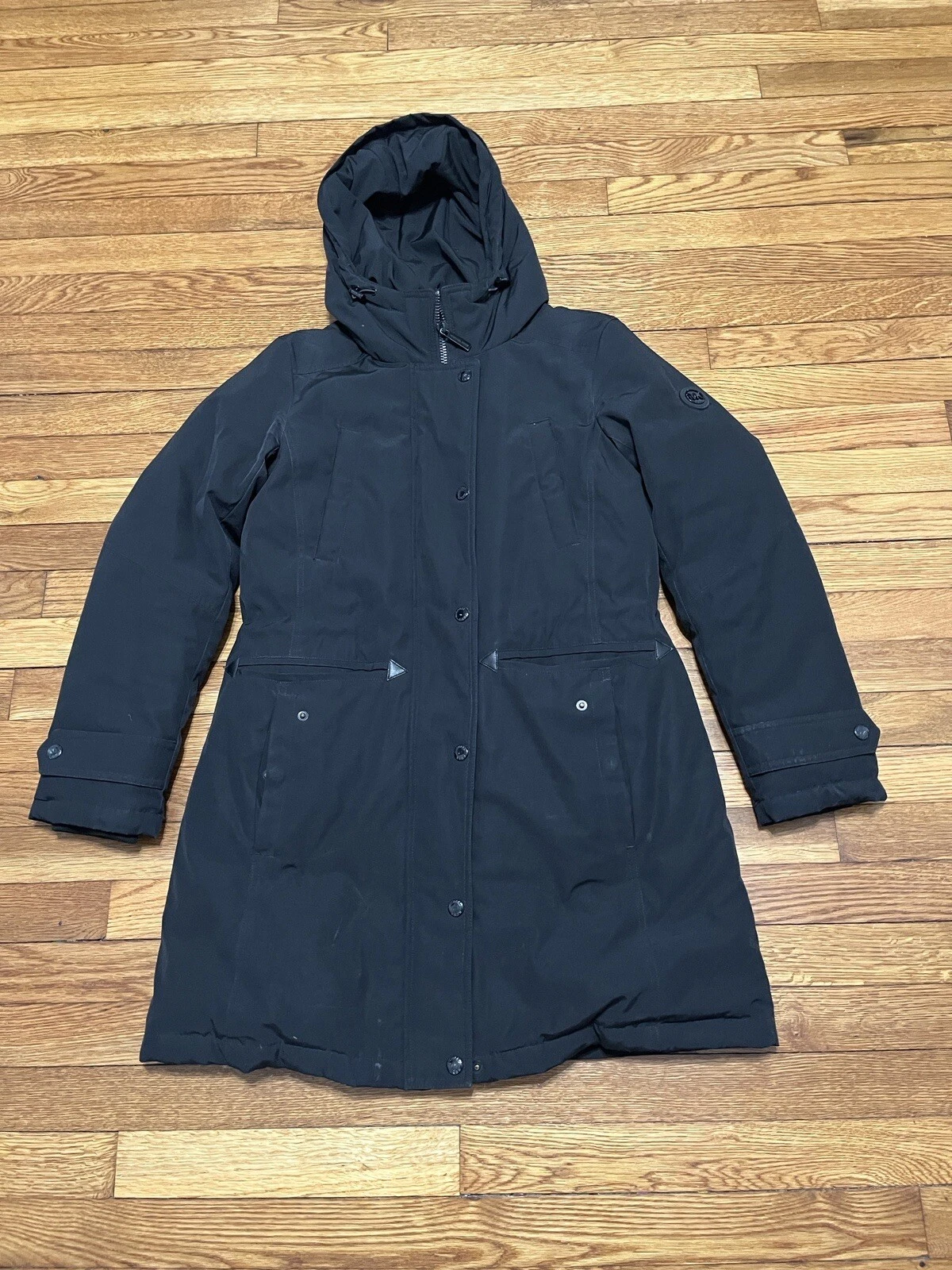 Michael Kors piumino puffer coat donna taglia small nero giacca parka zip intera