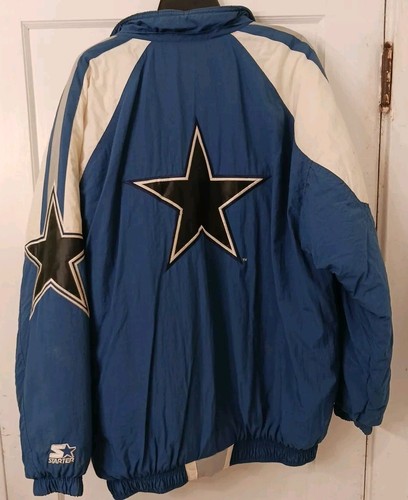 Vintage 90's Starter Pro Line Dallas Cowboys Jacket NFL Full Zip,hood Large - Picture 2 of 13