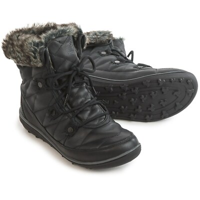 New Women`s Columbia Heavenly Shorty Omni-Heat LTR AFT DRK Boots