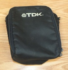 Genuine Vintage TDK Black Zip Up Cassette Tape Case / Pouch READ