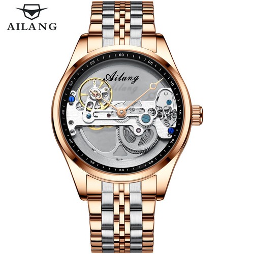 AILANG Men Watch Double-sided Hollow Automatic Mechanical Wristwatch Waterproof - Picture 20 of 30