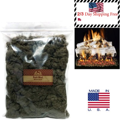 Glowing Ember Rock Wool For Gas Log 6oz Bag Fireplace Set Fire