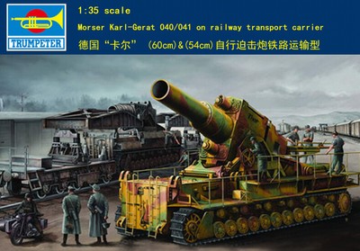 Trumpeter 00209 1/35 Morser Karl-Gerat 040/041 on Railway Transport Carrier