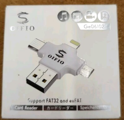OIFIO Lightening + USB Mobile Card Reader Support FAT32 and exFAT 4 in 1 card Re