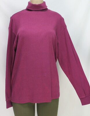 Independently Basic Women's Turtleneck Sweatshirt Long Sleeve Purple Size M