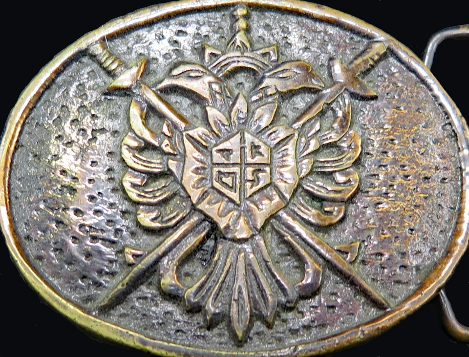 Fivela de cinto vintage lã dourada ordem águia imperial alemã Braços - Imagem 2 de 4