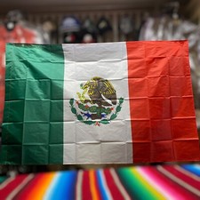 Large 55x36 Inch Mexico Flag. Polyester Large Mexican Flag. Bandera De Mexico.