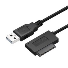 USB 2.0 to Mini Sata II 7 6 13Pin Converter Cable For Laptop ROM Slimline Drive