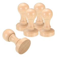 35mm Stamp Wood Round Handle, 5pcs Wooden Knobs Stamp Mounts Drawer Pulls