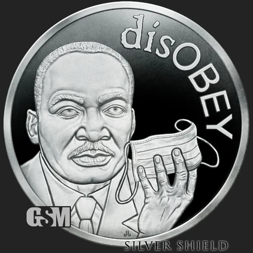 2021 Silver Shield MLK v2 - 1oz Silver Proof - #10 in the "disOBEY" Series