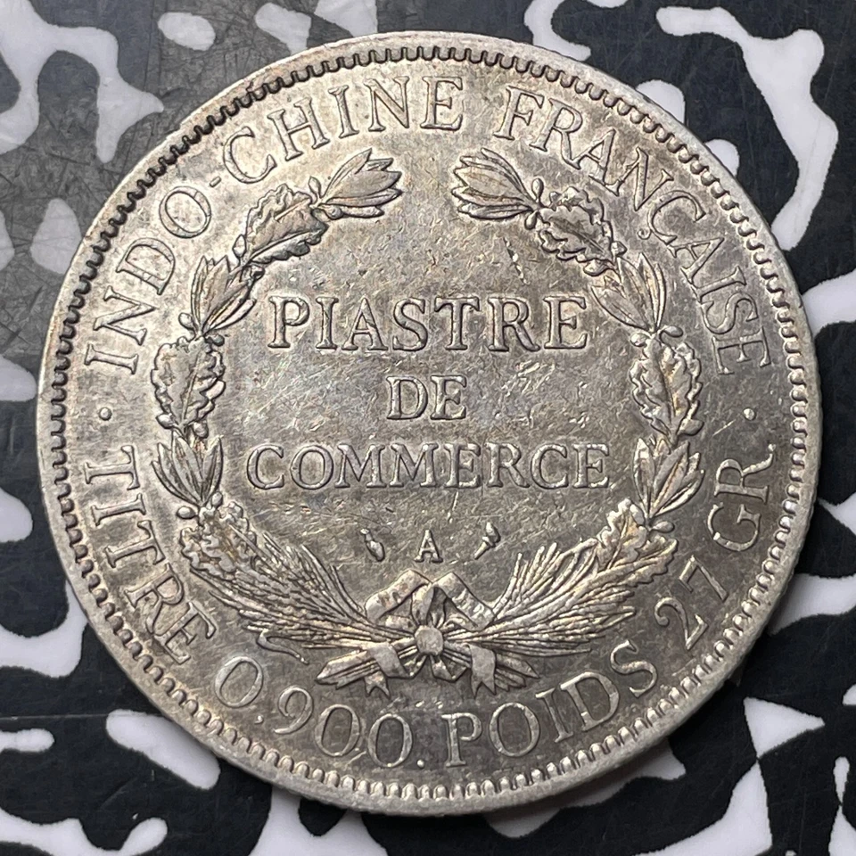 1907-A French Indo-China 1 Piastre Lot#MK163 Large Silver! - Image 2 of 2