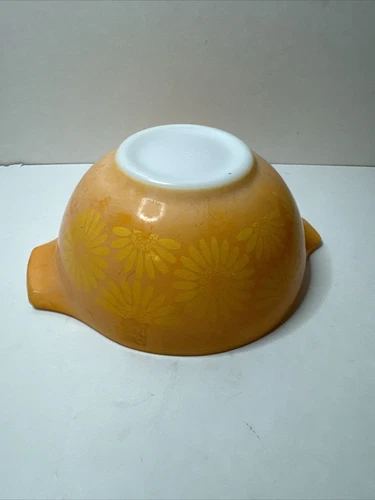 Vintage Orange Pyrex Sunflower Pattern Cinderella 1 1/2 Quart Nesting Bowl #442