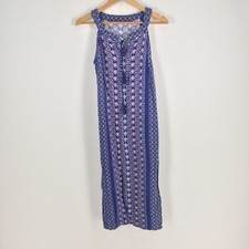 Unbranded womens dress size S blue geometric sleeveless viscose shift 047426