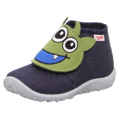 SUPERFIT Hausschuh SPOTTY 5-09251-80 hohe Form Klett blau Gr.19-25