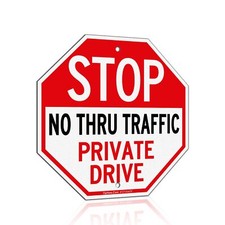 Private Drive Sign - 12x12 Inch Reflective Aluminum Sign Weather/Fade Resista...