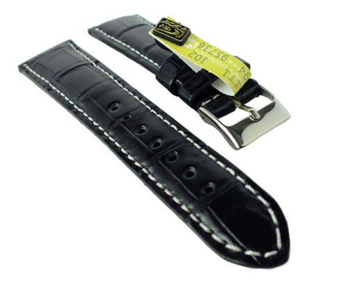 Herzog Kroko-Sport Ersatzband 18mm Uhrenarmband Leder schwarz Krokoleder Band  - Bild 1 von 5