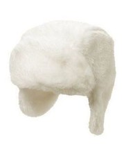 NWT Gymboree White faux fur SNOWBIRD Trapper Winter Hat 0-3 mo OR 3-6 mo