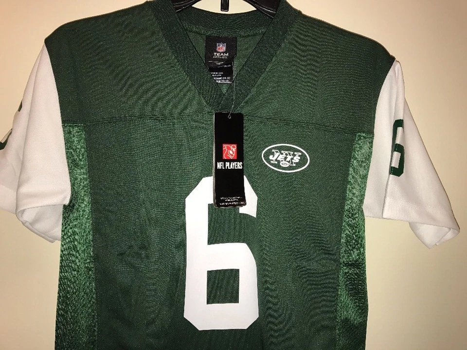 Camiseta de los NY JETS Mark Sanchez #6 de la NFL VERDE/BLANCA cuello en V talla M (10-12) nueva con etiquetas Foto 3 de 4