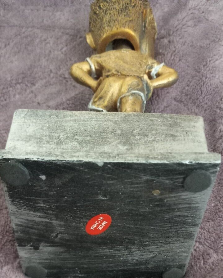 Crown Awards Soccer Player Gold Tone Trophy Engravable Base Bobble Head