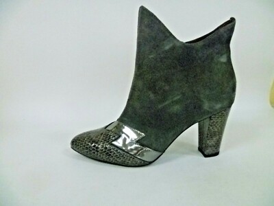 Alba Moda Stiefeletten Stiefel Damenschuhe Leder  grau 39  5,5