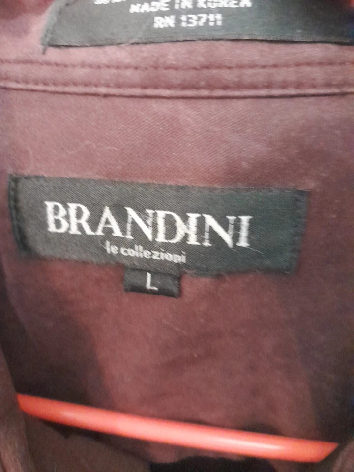 Brandini Mens Shirt Size L Polyester And Nylon Very Nice Soft Velvety Feel - Image 3 of 4