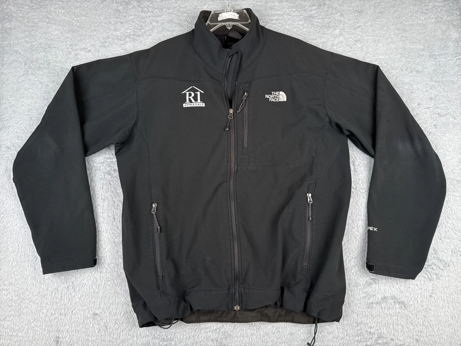 The North Face Jacket Men Large Black Full Zip Mock Neck Polyester Apex READ