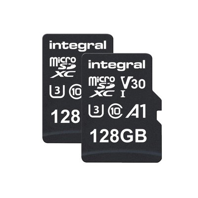 Integral 128GB Doppelpack microSD Speicherkarte Premium High Speed 128GB, SCHWARZ 