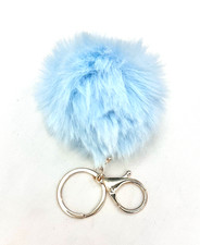 Pom Pom Charm for Key Chain Handbag Backpack Baby Blue Women Jewelry Accessory