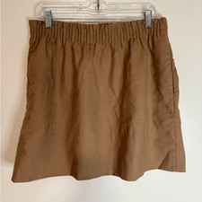 J. Crew Dark Khaki Elastic Waist Mini Skirt in size 12