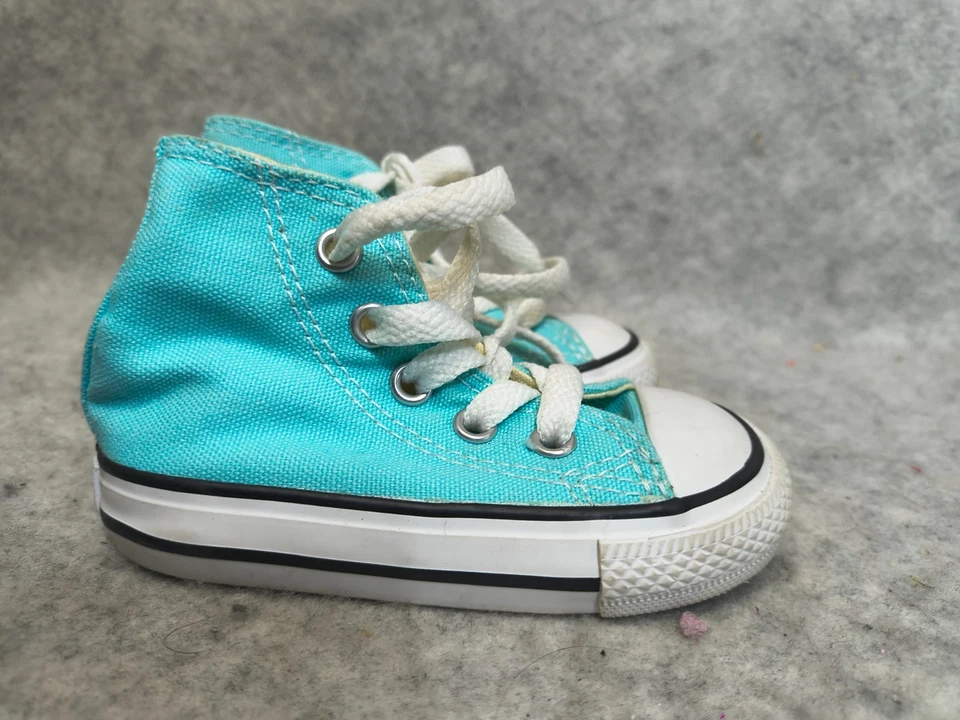 Converse Chuck Taylor Teal All Star Zapatos Tenis Hightop Infantil Niño Pequeño 4 Foto 2 de 4